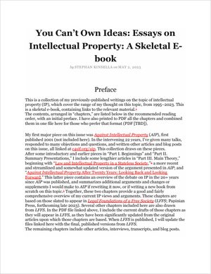 Cover of You Can't Own Ideas: Essays on Intellectual Property