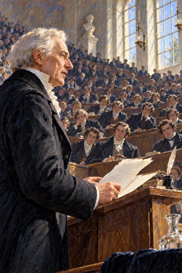 Painting: Jean-Baptiste Say gives his opening lecture on political economy at the College de France, Paris, 1831