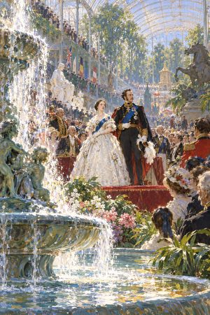 Painting: Queen Victoria and Prince Albert open the Great Exhibition in the Crystal Palace, London, 1 May 1851